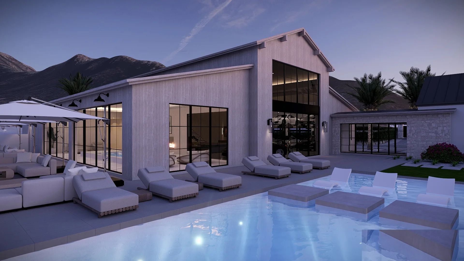 Barndominium Pool-Side